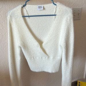 White fluffy sweatshirt